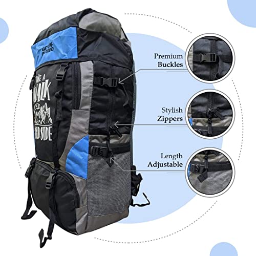 Fashion Bags Mufubu Presents Get Un barred 55 Ltr Rucksack Hiking Trekking Luggage Travelling Backpack for Men Women Blue Black