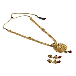 Traditional Haram Gold Plated Necklace Set for Women