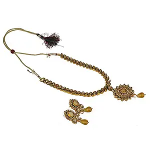 Gold Plated Kundan Necklace Set for Women and Girls