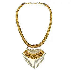 Yellow Thread Pendant Fashion Necklace for Women