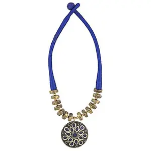 Blue Plastic Bead Necklace for Women