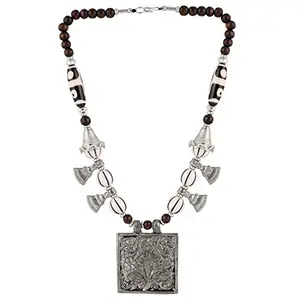 Beads Tibetan Silver Oxidised Necklace for Women