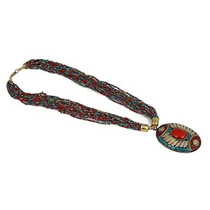 Pendant Multi Colour Beads Necklace for Women