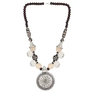Designer Statement Necklace Silver for Women and Girls