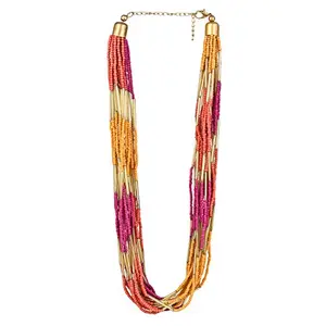 Designer Elegant Multi Layer Multi Color Beads Necklace for Women and Girls