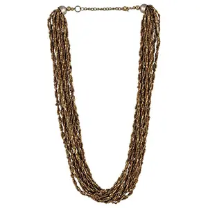 Fashion Handmade Antique Golden Beads Necklace for Women