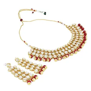 Gold Metal Kundan Necklace for Women
