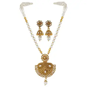 Designer Gold Plated Necklace Sets with Earrings for Women