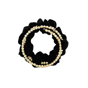 Elegant Black Pom Pom Charm Bracelet for Women and Girls