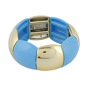 Elegant Adjustable Blue Golden Charm Bracelet for Women and Girls