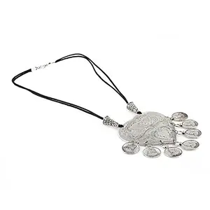 Designer Oxidized German Silver Heart Shaped Tibetan Necklace for Women and Girls