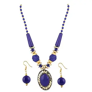 Designer Handmade Blue Beads Fashion Necklace for Women