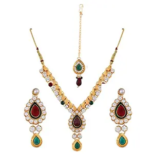 Tradtional Gold Plated Designer Kundan Necklace Set for Women