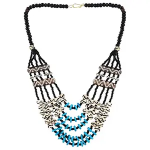 Five Layer Designer Bone Beads Tibetan Style Necklace for Women and Girls
