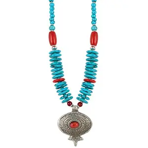 Oxidized Silver Designer Beads Necklace for Women