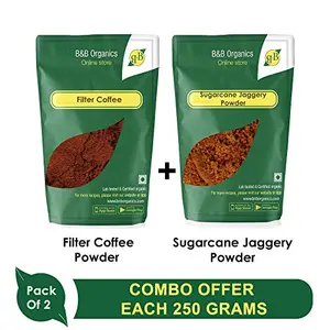 Filter Coffe Powder + Sugarcane Jaggery Powder (Combo)-Each 250 Grams