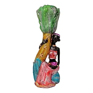 Multicolour Nigro Lady Flower Vase / Nigro Flower Pot statue showpiece Romantic Decorative Handicraft Figurine Home Interior Decor Items / Table Decoration Idol - Gift Item for Girlfriend / Wedding / Anniversary / Marriage / Engagement / Valentine