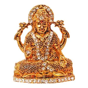 Brass 24 K Gold Plated with Stones Lord Laxmi Statue (Standard Size)