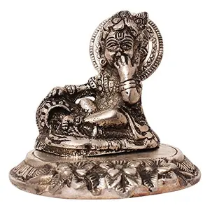 Brass Silver Plated Hindu God Shri Krishan Statue Lord Krishna Idol Makhan Chor / Bal Gopal Handicraft Decorative Spiritual Puja Vastu Showpiece Figurine - Religious Pooja Gift Item & Murti for Mandir / Temple / Home / office