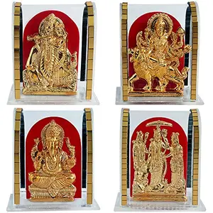 Set of4 Idol Lord Radha Krishna/Ganesha/Maa Durga/Ramdarbar Gift(H-24 cm)