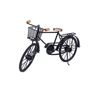 Black Wooden and Wrought Iron Model Cycle with Little Basket