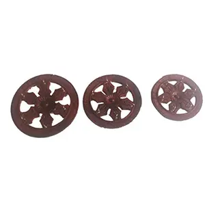 Wooden Key Holder in Wheel Shape (Brown 1-6 inch 2-4.5 inch 3-4 inch)
