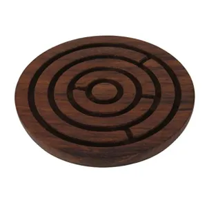 Handcrafted Wooden Board Game Round Labyrinth (Diameter - 6 Inches)
