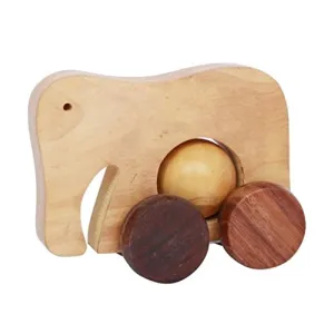 Wooden Beautiful Toy Elephant with Wheel
