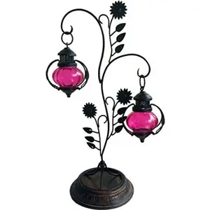 Double Lantern Hanging Candle Holder with Stand Size 22 Inch