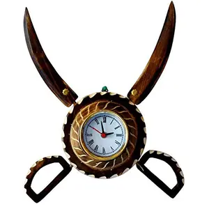 Antique Wooden Sword Armour Clock