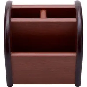 3 Compartments Wooden Mobile Cum Pen Holder Size-lxbxh-3x3x4 Inch
