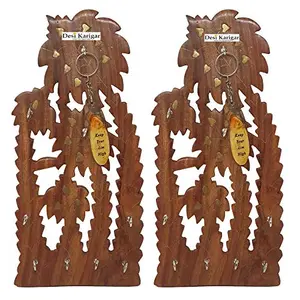 Brown Wooden Wall Hanging - Set of 2