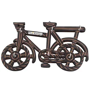 Wooden Key Holder in Cycle Shape with Hand Crafted Design