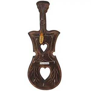 Antique Guitar Shape Key Holder (Black)