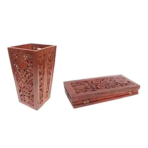 Wood Folding Dustbin Waste Holder Container
