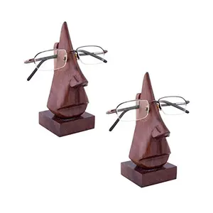 Unique Hand Carved Rosewood Nose-Shaped Eyeglass Spectacle Holder (Set of 2)