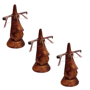 Beautiful Unique Hand Carved Rosewood Nose-Shaped Eyeglass Spectacle Holder (Set of 3)