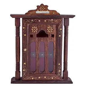 Brown Handmade Wall Decorative Wooden Key Holder/Stand/Cabinet