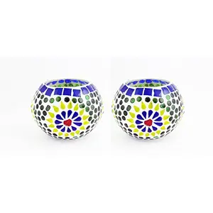 Glass Mosaic Candle Votive VOT-57X57-4inch (Pack of 2)