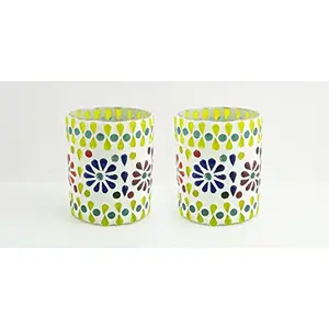 Glass Mosaic Candle Votive VOT-62X62-4inch (Pack of 2)