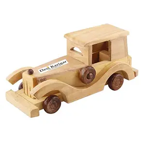 Wooden Classical Vintage Roof Car Jeep Toy