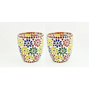 Glass Mosaic Candle Votive VOT-64X64-4inch (Pack of 2)