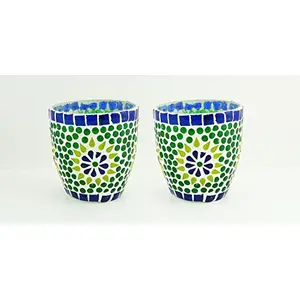 Glass Mosaic Candle Votive VOT-67X67-4inch (Pack of 2)