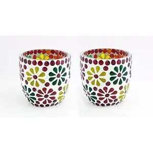 Glass Mosaic Candle Votive VOT-47X47-3inch (Pack of 2)