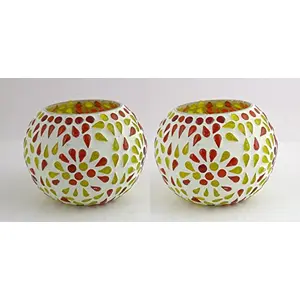 Glass Mosaic Candle Votive VOT-53X53-4inch (Pack of 2)