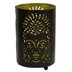 Candle Votive - Buddha Etched - Brown