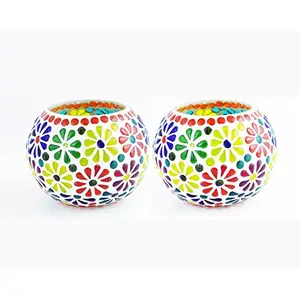 Glass Mosaic Candle Votive VOT-54X54-4inch (Pack of 2)