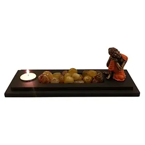 India Vishram Buddha with Stones & T Lite in Orange