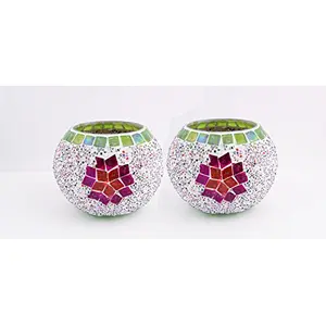 Glass Mosaic Candle Votive VOT-56X56-4inch (Pack of 2)