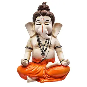 Ganesha Doing Yoga Polyresine Showpiece (15.24 cm x 15.24 cm x 22.86 cm)